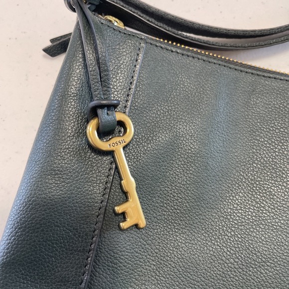 Fossil Women's Leather Crossbody Bag Hunter Green Key - Picture 3 of 8
